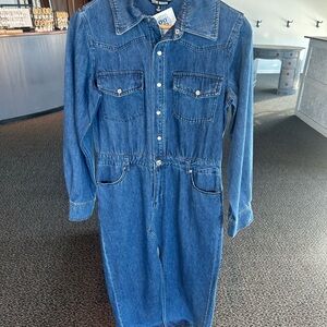 Steve Maddie Jean dress with slit in the front. New with tags